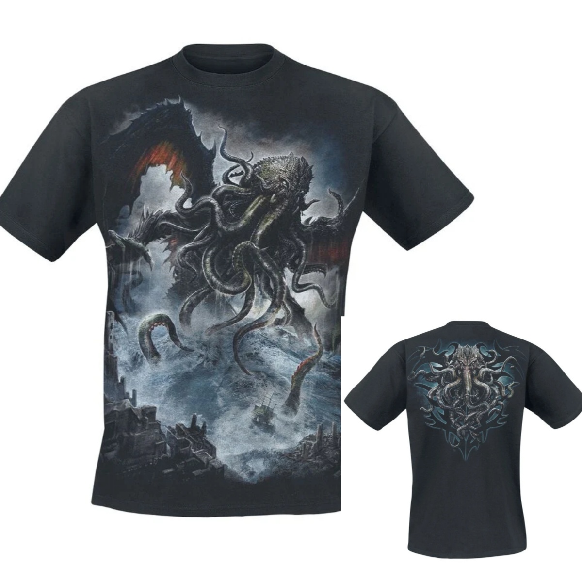 Gothic Streetwear Brand - Koszulka Cthulhu Dark Gothic Spiral Brand,