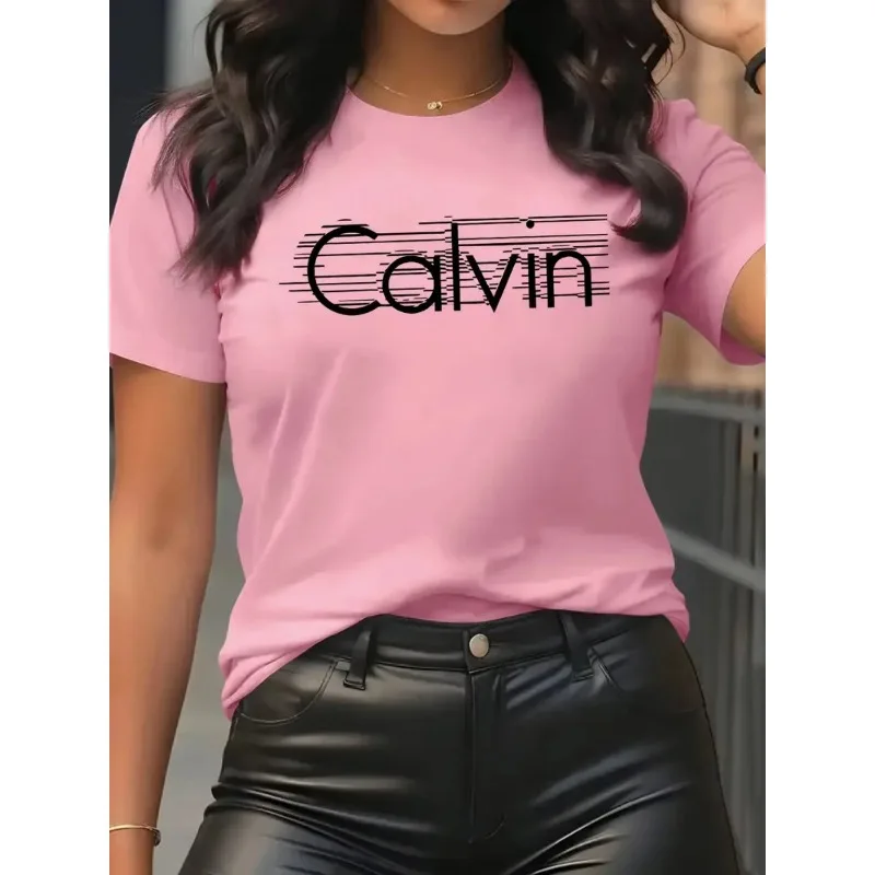 Damska koszulka Calvin, modna, – Streetwear Brand Tees recenzja i cena